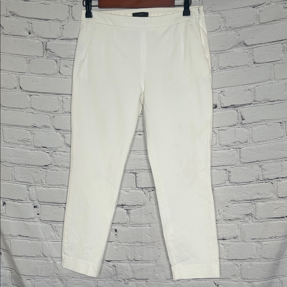 J. Crew White Cropped Ankle Pants Size 6 Excellent Condition